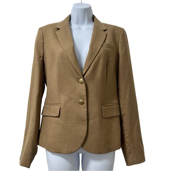 J. Crew Jackets & Blazers - J Crew Womens Wool Blend Schoolboy Blazer Size 8 Tan Preppy Academia Old Money